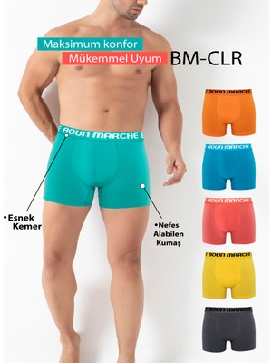 Boun Marche Erkek Boxer Likralı Premıum 6'lı Kutu Boris Bm-Clr