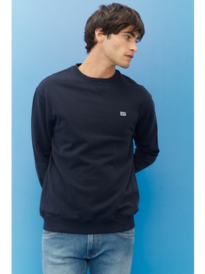 Lee L81IRYMA Lacivert Erkek Iki Iplik Bisiklet Yaka Sweat
