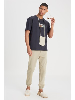 Lee LM04009299 Jogger Non Denim Açık Yeşil Erkek Belden Lastikli ve Ip Detaylı Pantalon