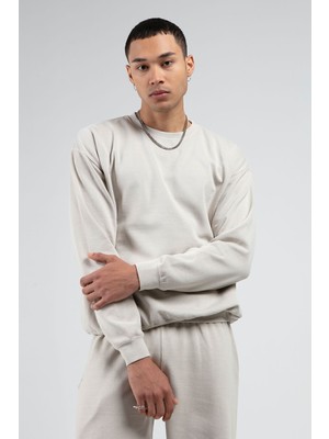 Edition Yıkamalı/eskitme/soluk Efektli Basic Kalıp L Örme Sweatshirt| EEU100278852-8852