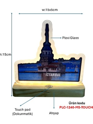 Pulchino Ahşap Dokunmatik Işıklı Modern Masa Aydınlatması Plc-1240-M5-Touch