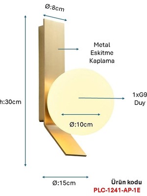 Pulchino Eskitme Kaplamalı Modern Aplik PLC-1241-AP-1E