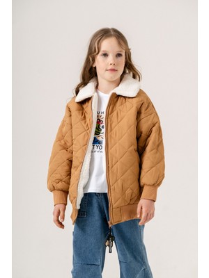 Giyicem Kiz Çocuk I?çi? Kürklü Kapi?tone Şi?şme Mont