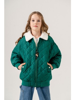 Giyicem Kiz Çocuk I?çi? Kürklü Kapi?tone Şi?şme Mont