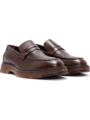 Derimod Erkek Kahverengi Deri Casual Loafer 24Wfd688318