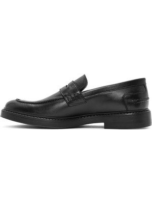 Derimod Erkek Siyah Deri Casual Loafer 24Wfd730418