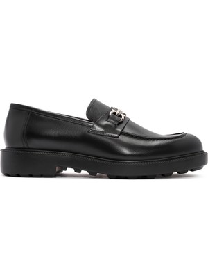 Derimod Erkek Siyah Toka Detaylı Deri Casual Loafer 24Wfd730518