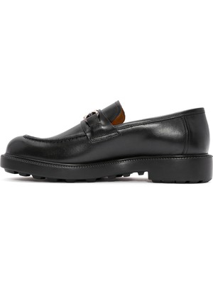 Derimod Erkek Siyah Toka Detaylı Deri Casual Loafer 24Wfd730518