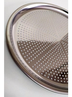 Evefix Paslanmaz Çelik Pizza Tepsisi,delikli Lahmacun ve Pizza Tavası,fırın Tepisisi 32 cm
