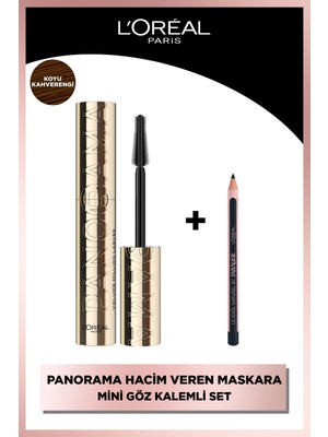 L'oréal Paris Panorama Hacim Veren Maskara Koyu Kahverengi + Paradise Le Khol Mini Göz Kalemi