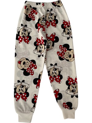 Şeker Kids Kız Çocuk Pamuklu Beyaz Mickey Mouse Desen Pijama Takımı