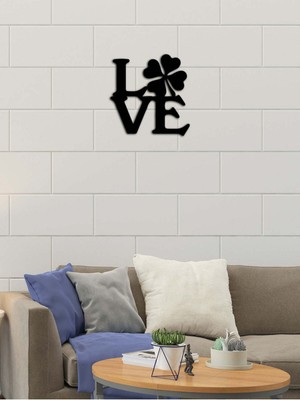 Artroya - Çiçekli Love Metal  Tablo, Duvar Dekoru - Sevgi, Sevgili, Aşk Temalı Hediyelik Tablo - 50 x 51 - cm -Siyah - Doğum Günü - Sevgililer Günü - Anneler Günü -LOVE-004