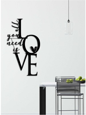 Artroya - All You Need Is Love Metal  Tablo, Duvar Dekoru - Sevgi, Sevgili, Aşk Temalı Hediyelik Tablo - 78 x 45 - cm -Siyah - Doğum Günü - Sevgililer Günü - Anneler Günü -LOVE-083