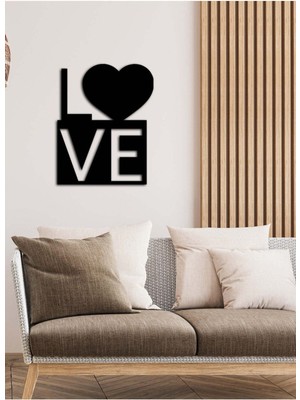 Artroya - Kalpli Love Metal  Tablo, Duvar Dekoru - Sevgi, Sevgili, Aşk Temalı Hediyelik Tablo - 50 x 40 - cm -Siyah - Doğum Günü - Sevgililer Günü - Anneler Günü -LOVE-072