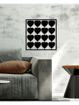 Artroya - Kalp Sarmalı Metal  Tablo, Duvar Dekoru - Sevgi, Sevgili, Aşk Temalı Hediyelik Tablo - 60 x 60 - cm -Siyah - Doğum Günü - Sevgililer Günü - Anneler Günü -LOVE-073