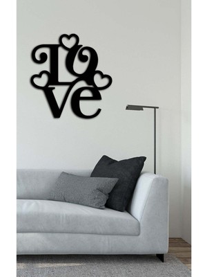 Artroya - Kalpli Love Metal  Tablo, Duvar Dekoru - Sevgi, Sevgili, Aşk Temalı Hediyelik Tablo - 50 x 52 - cm -Siyah - Doğum Günü - Sevgililer Günü - Anneler Günü -LOVE-056