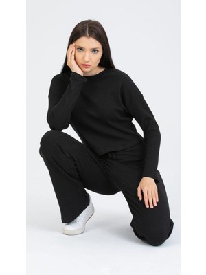 Esnoa Kadın Kışlık Yumuşak Dokulu Kaşkorse Crop Takım