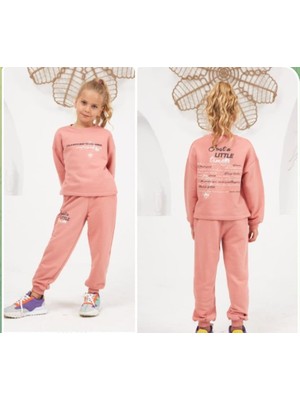 Cichlid Kız Çocuk Baskı Detaylı Bisiklet Yaka Eşofman Takımı