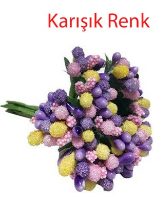 Çiçek  Akrilik Iri Cipso  Görünümünde Pıtırcık (144 Adet)  Karışık Renk