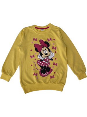 Şeker Kids Kız Çocuk Pamuklu Sarı Mickey Mouse Figürlü Eşofman Takımı