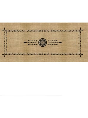 Adn Home Decor 140X50 cm Indian Serisi Çuval Görünümlü Runner Siyah