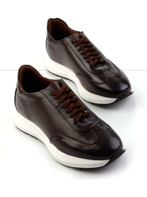 Bambi Kahve Antik  Deri Erkek Sneaker E01600512441