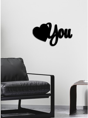 Artroya - Love U! Metal  Tablo, Duvar Dekoru - Sevgi, Sevgili, Aşk Temalı Hediyelik Tablo - 45 x 26 - cm -Siyah - Doğum Günü - Sevgililer Günü - Anneler Günü -LOVE-129