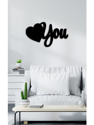 Artroya - Love U! Metal  Tablo, Duvar Dekoru - Sevgi, Sevgili, Aşk Temalı Hediyelik Tablo - 45 x 26 - cm -Siyah - Doğum Günü - Sevgililer Günü - Anneler Günü -LOVE-129