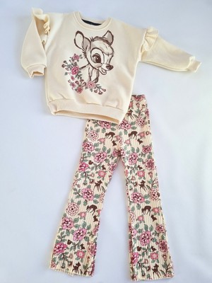 Delouise Baby Kız Çocuk Fırfır Detaylı Ispanyol Paça Tayt Takım