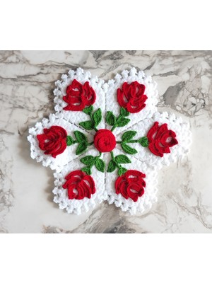 Mbmh Made By May Hand El Örmesi Banyo Lifi Çeyizlik Beyaz Üzeri Pembe Küçük Çiçek Desen 35 Cm Lif