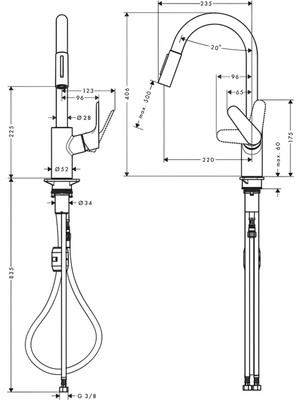 Hansgrohe Focus M41 Siyah Evye Bataryası 31815670