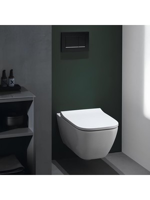 Geberit Smyle Square Rimfree Asma Klozet + Geberit Yavaş Kapak 501.668.00.1