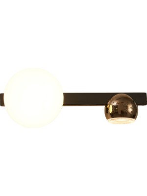 Apliqa Dilay 2'li Siyah Gold 10 Watt Modern, Yatak Başı, Salon LED Aplik