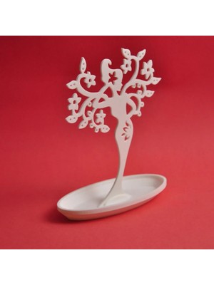 NBShop Ağaç Perisi Tasarımlı Takı Standı - Takı Askılığı - Beyaz