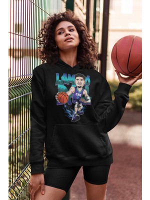 Cngz Shop Lamelo Ball Baskılı Kapüşonlu Sweatshirt, Unisex Oversize Basketbol Baskılı Hoodie