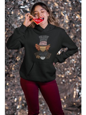 Cngz Shop Alice Harikalar Diyarı Mad Hatter Kaligrafik Baskılı Kapüşonlu Sweatshirt, Unisex Oversize Hoodie