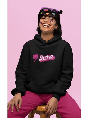 Cngz Shop Oversize Barbie Yazılı Kapüşonlu Sweatshirt