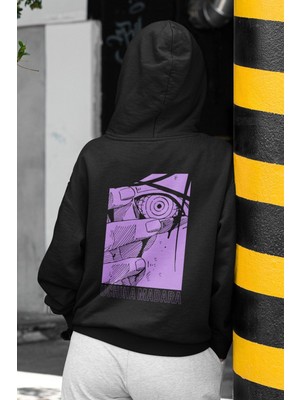 Cngz Shop Naruto Uchiha Madara 2 Sırt Baskılı Kapüşonlu Sweatshirt, Unisex Oversize Anime Baskılı Hoodie