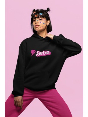 Cngz Shop Oversize Barbie Yazılı Kapüşonlu Sweatshirt