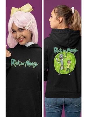 Cngz Shop Rick And Morty Sırt Baskılı Kapüşonlu Sweatshirt, Unisex Oversize Rick And Morty Yazılı Hoodie