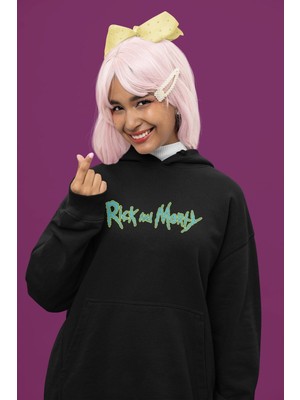 Cngz Shop Rick And Morty Sırt Baskılı Kapüşonlu Sweatshirt, Unisex Oversize Rick And Morty Yazılı Hoodie