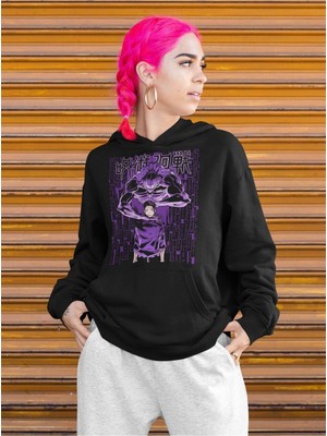 Cngz Shop Jujutsu Kaisen Yuta Okkotsu Baskılı Kapüşonlu Sweatshirt, Unisex Oversize Anime Baskılı Hoodie