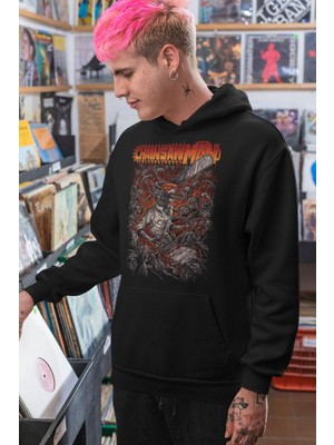 Cngz Shop Chainsaw Man Baskılı Kapüşonlu Sweatshirt, Unisex Oversize Anime Baskılı Hoodie