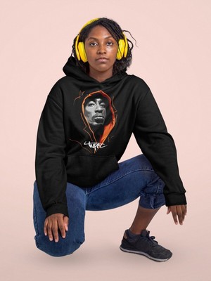 Cngz Shop 3D Tupac Baskılı Kapüşonlu Sweatshirt, Unisex Oversize Tupac Yazılı Hoodie