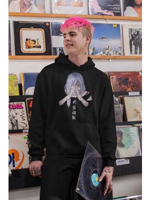 Cngz Shop Jujutsu Kaisen Mahito Baskılı Kapüşonlu Sweatshirt, Unisex Oversize Anime Baskılı Hoodie