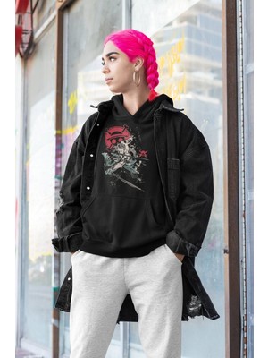 Cngz Shop One Piece Zoro Baskılı Kapüşonlu Sweatshirt, Unisex Oversize Anime Baskılı Hoodie