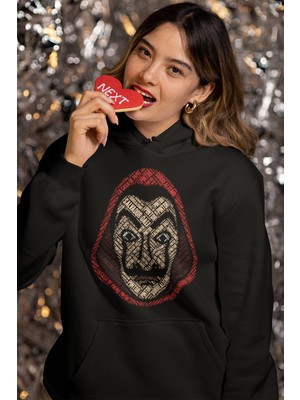 Cngz Shop La Casa De Papel Kaligrafik Baskılı Kapüşonlu Sweatshirt, Unisex Oversize Baskılı Hoodie