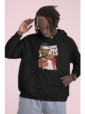 Cngz Shop Jimmy Butler Baskılı Kapüşonlu Sweatshirt, Unisex Oversize Basketbol Baskılı Hoodie