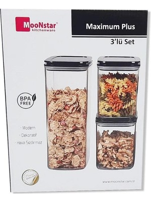 Geseus Moonstar Maximum Plus Üçlü Saklama Kabı Hava Sızdırmaz-Maxp-Set-2