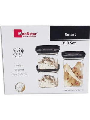 Geseus Moonstar Smart Üçlü Saklama Kabı Hava Sızdırmaz-Sm-Set